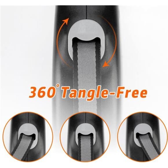 Retractable Dog Leash 26 FT, Heavy Duty Dog Leash for Dogs up to 110lbs, Strong - Picture 5 of 7